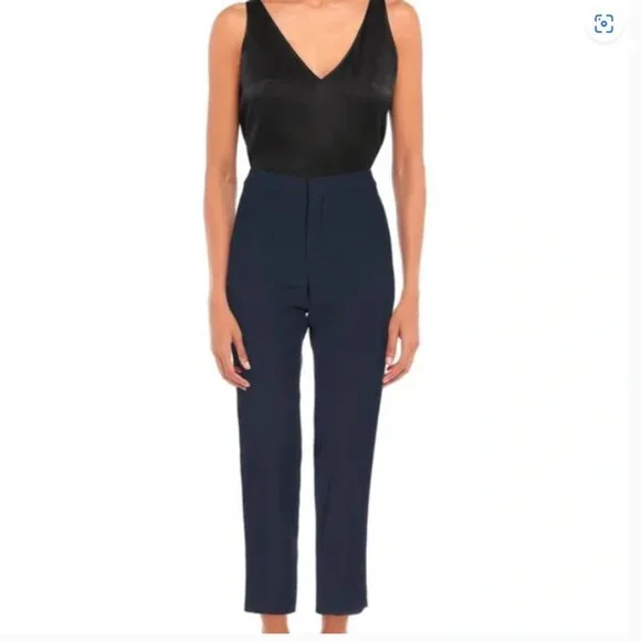 Chloe | Pants & Jumpsuits | Chloe Wool Crepe Crop Navy Blue Pants  display picture 1